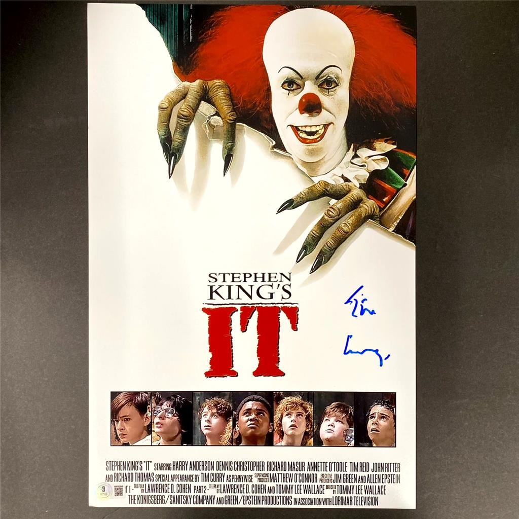 Tim Curry signed IT Pennywise 11x17 Photo Movie Poster autograph ~ Beckett BAS