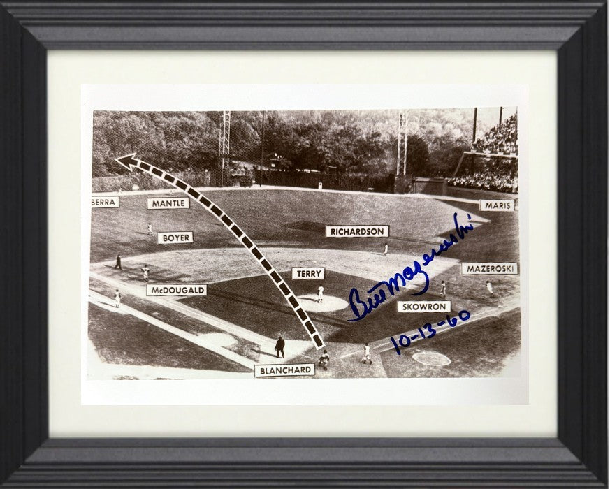 Bill Mazeroski signed Pirates 60 World Series 8x10 Photo 10-13-60 Framed- CSA
