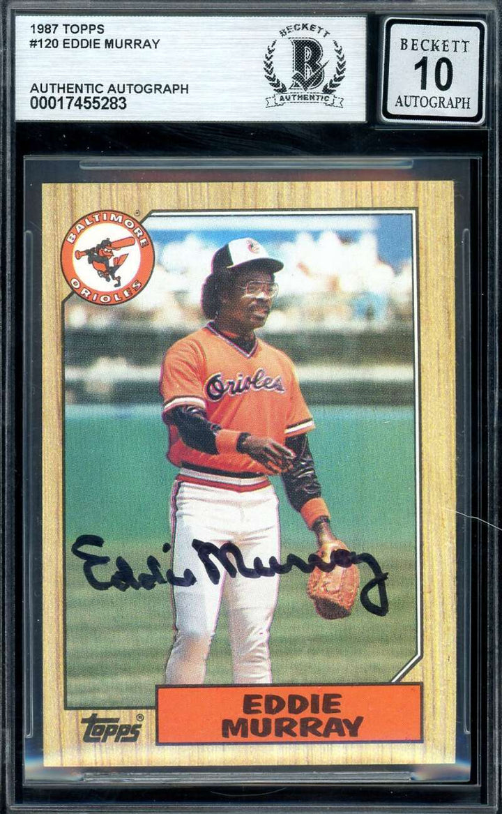 Eddie Murray Gem Mint 10 Beckett BAS Signed 1987 Topps Autograph