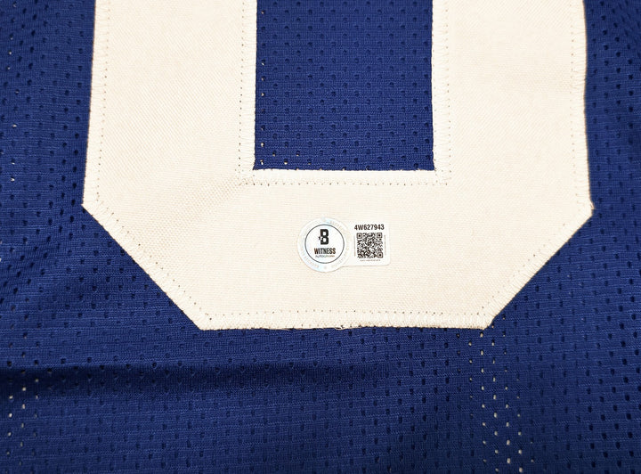 Seattle Seahawks AJ Barner Signed Blue Throwback Jersey Beckett Witness