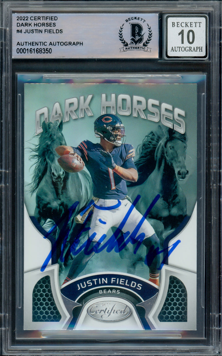 Justin Fields Autographed 2021 Certified Dark Horses RC Gem 10 Auto Beckett