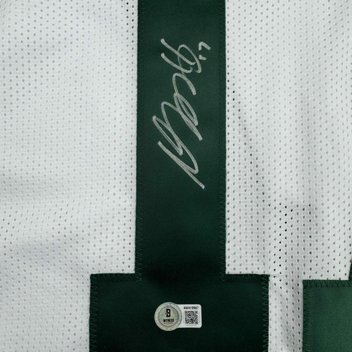 Autographed/Signed Davante Adams Green Bay White Football Jersey Beckett BAS COA