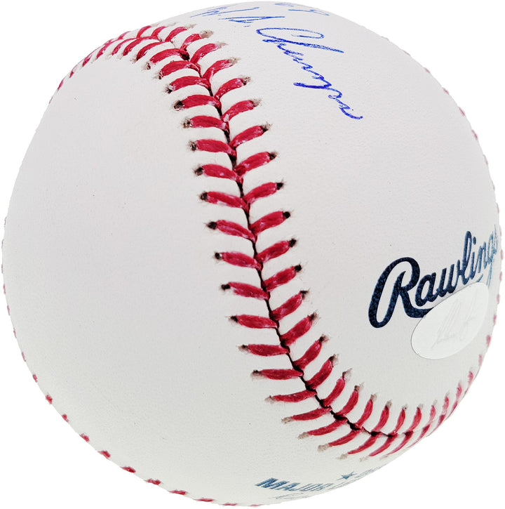 Nolan Ryan Signed Official MLB Baseball Texas Rangers "69 WS Champs" Beckett BAS