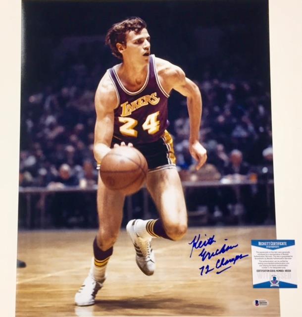 KEITH ERICKSON Signed "72 CHAMPS" Lakers 16x20 Photo w/ BAS Beckett Witness COA