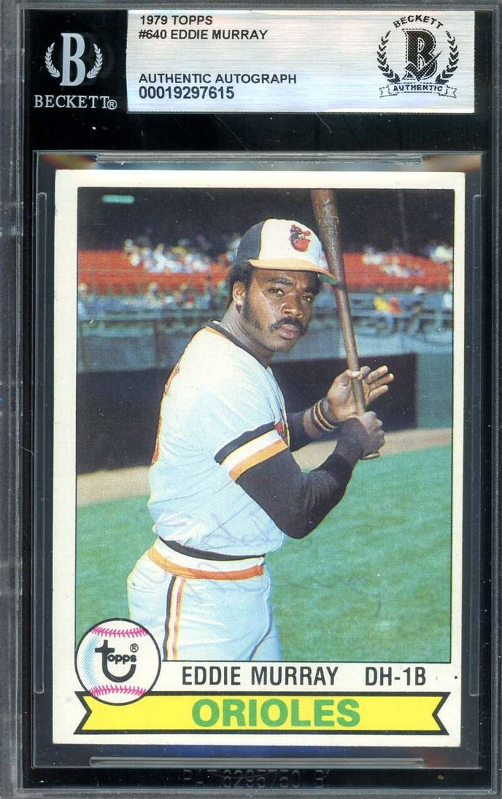 Eddie Murray Beckett BAS Vintage Signed 1979 Topps Autograph Orioles