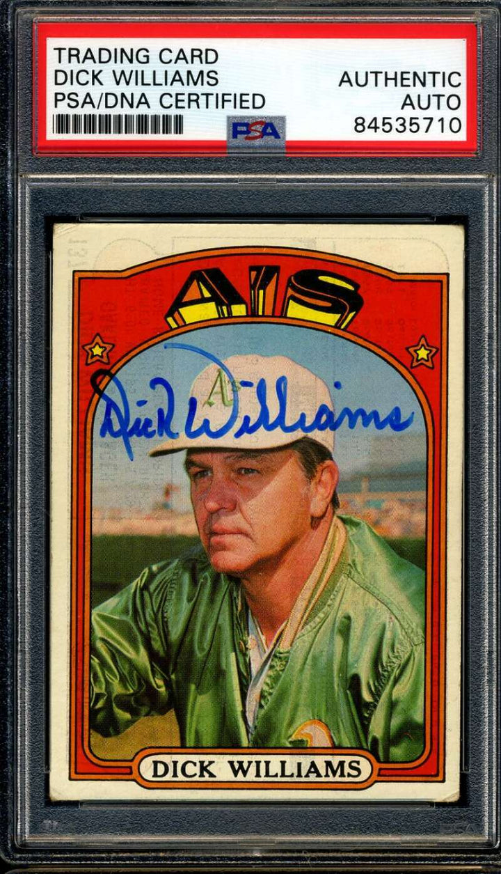 Dick Williams PSA DNA Cert Signed 1972 Topps Autograph