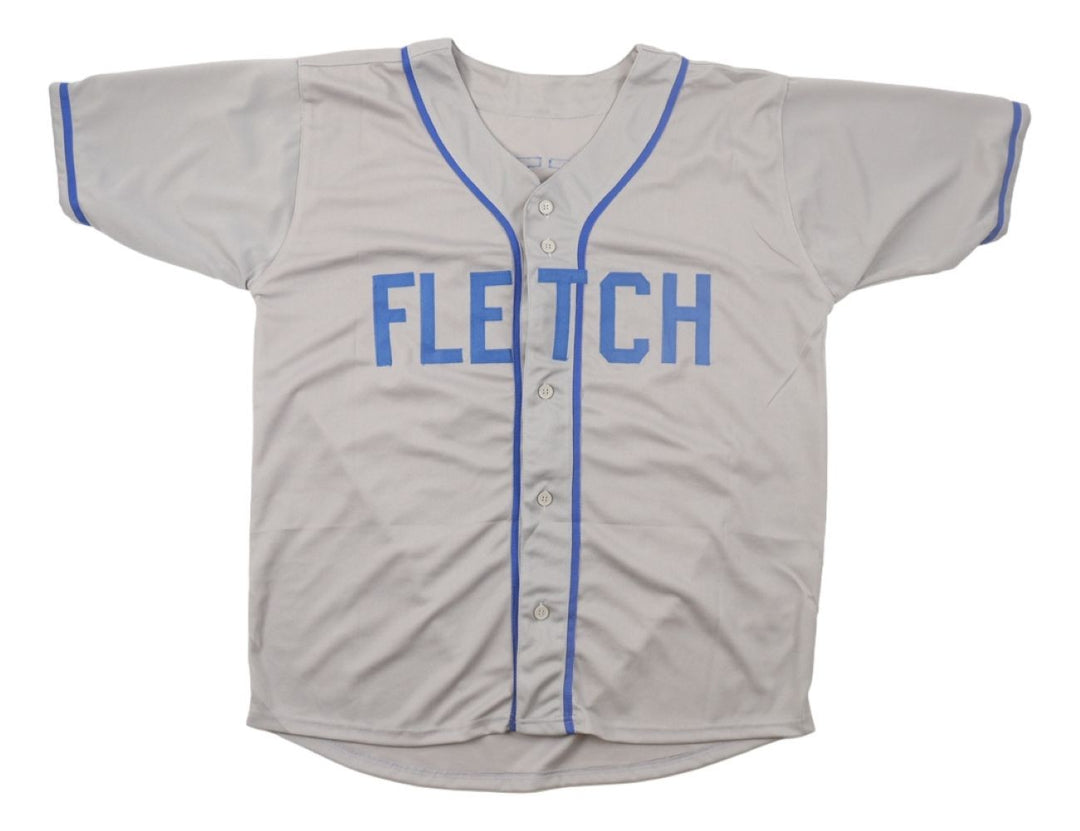 Chevy Chase Signed Los Angeles Gray Fletch Baseball Jersey BAS