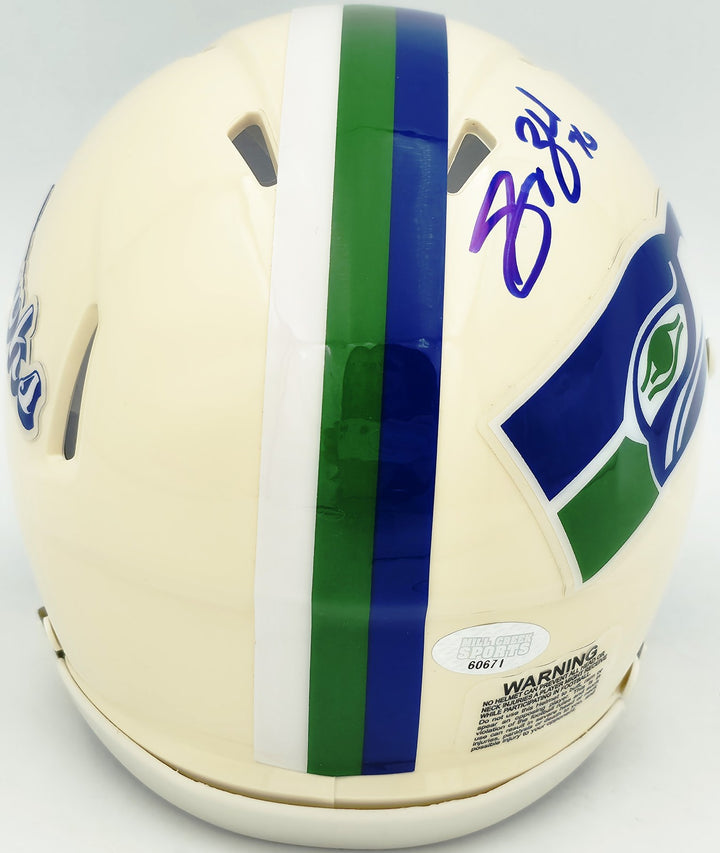 Grey Zabel Signed Seattle Seahawks Cream Retro Speed Mini Helmet MCS Holo