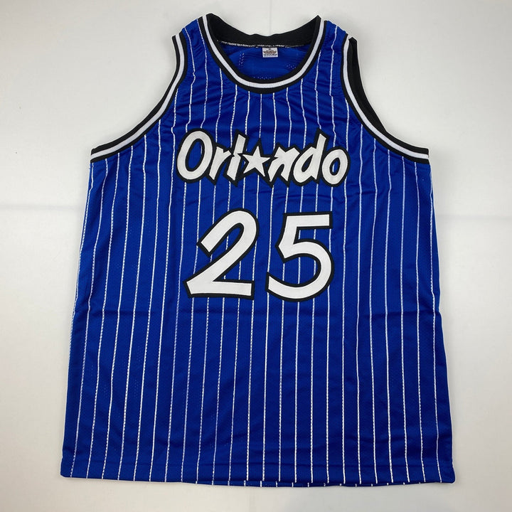 Autographed/Signed Nick Anderson Orlando Blue Pinstripe Jersey PSA/DN