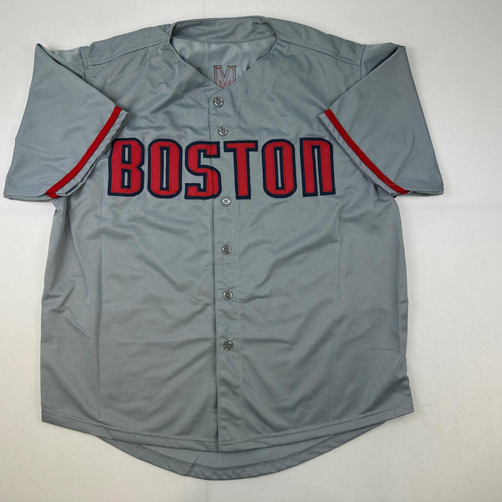 Facsimile Autographed Roger Clemens Boston Grey Reprint Jersey Size Men's XL