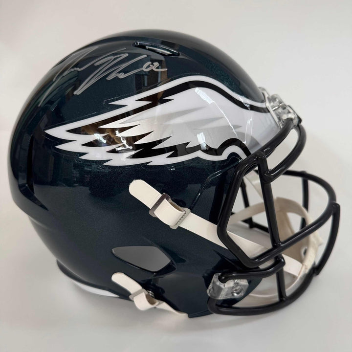 Autographed/Signed JASON KELCE Eagles Full Size F/S Helmet PSA COA