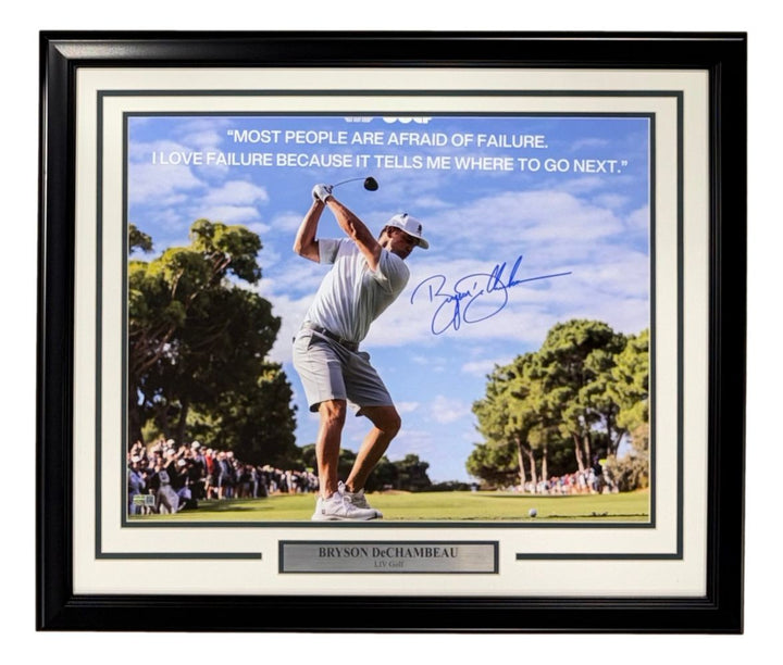 Bryson DeChambeau Signed Framed 16x20 LIV Golf Photo Steiner CX