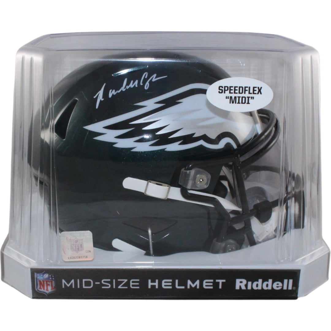 Randall Cunningham Signed Philadelphia Eagles Mid-Size Midi Helmet Beckett 55630