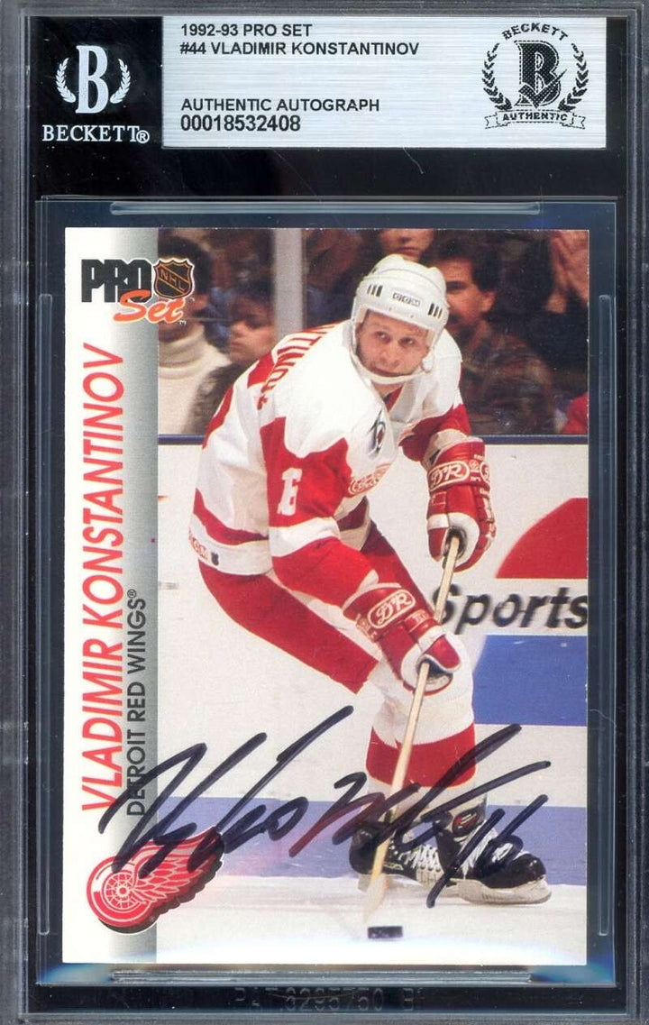 Vladimir Konstantinov Beckett BAS Signed 1992-93 Pro Set Autograph