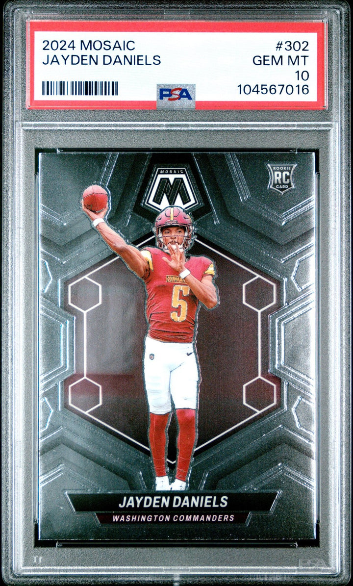 Graded 2024 Panini Mosaic Jayden Daniels #302 Rookie RC Card PSA 10