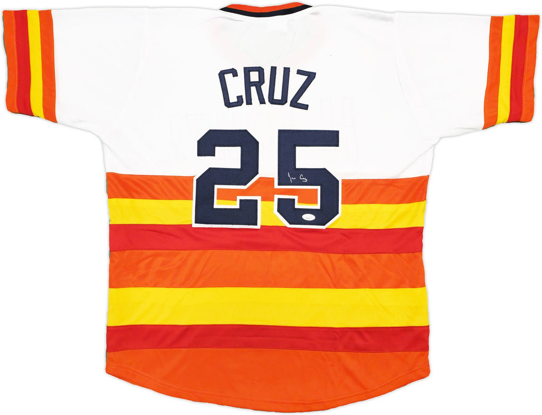 Houston Astros Jose Cruz Sr Signed White, Orange & Yellow Baseball Jersey JSA