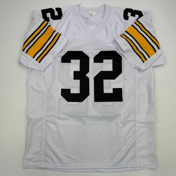 Facsimile Autographed Franco Harris Pittsburgh White Reprint Jersey Size Mens XL