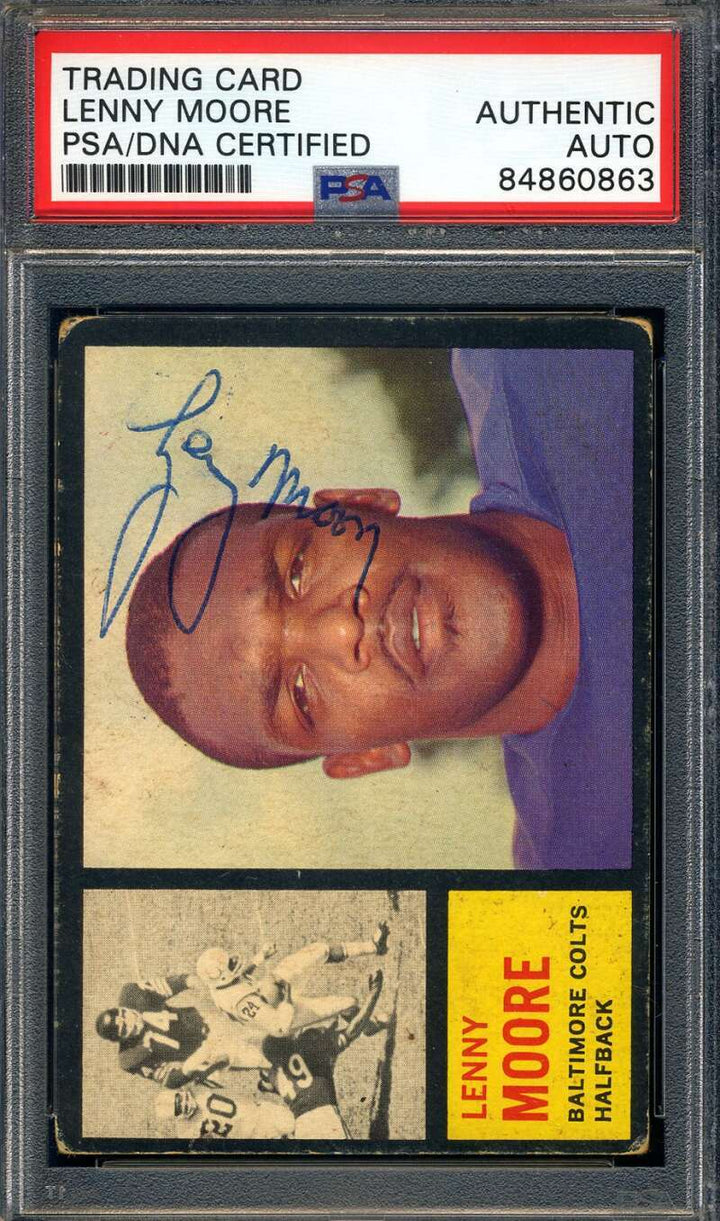 Lenny Moore PSA DNA Signed 1962 Topps Autograph