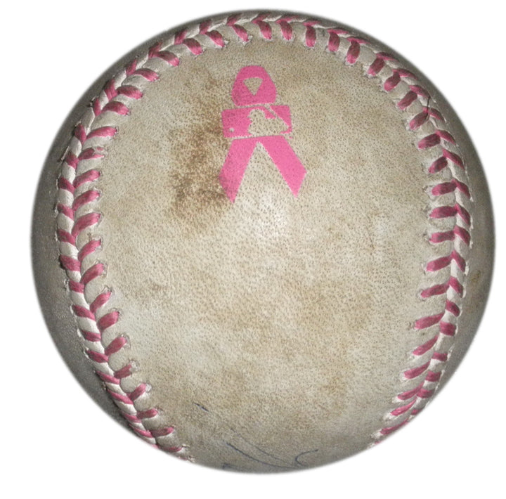 MATT HARVEY SIGNED GAME USED MOTHER'S DAY PINK BALL NY METS PITCH STARLING MARTE