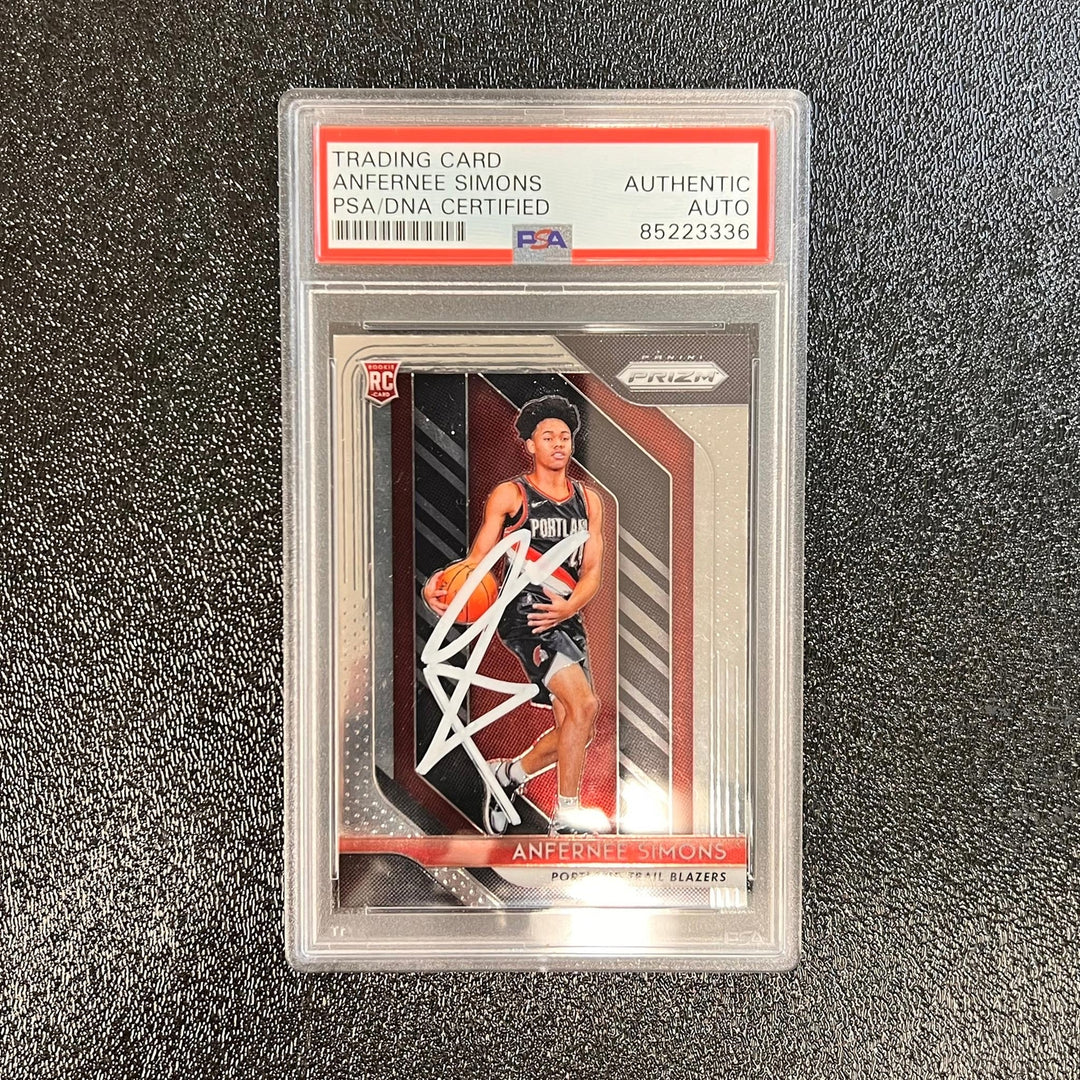 2018 Panini Prizm #61 ANFERNEE SIMONS Signed Rookie Card AUTO PSA Slabbed RC Bla