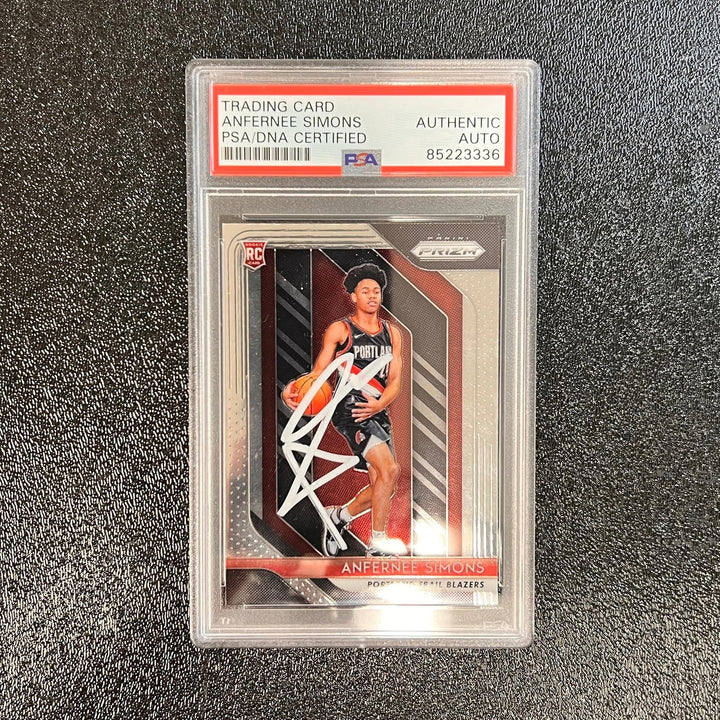 2018 Panini Prizm #61 ANFERNEE SIMONS Signed Rookie Card AUTO PSA Slabbed RC Bla