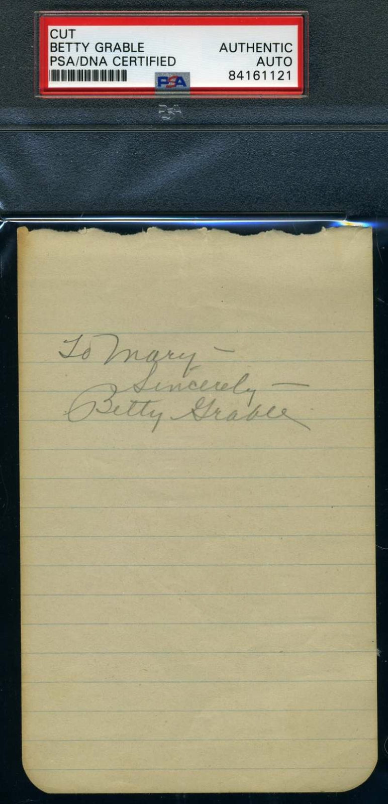 Betty Grable Psa Dna Coa Hand Signed Album Page Authentic Autograph