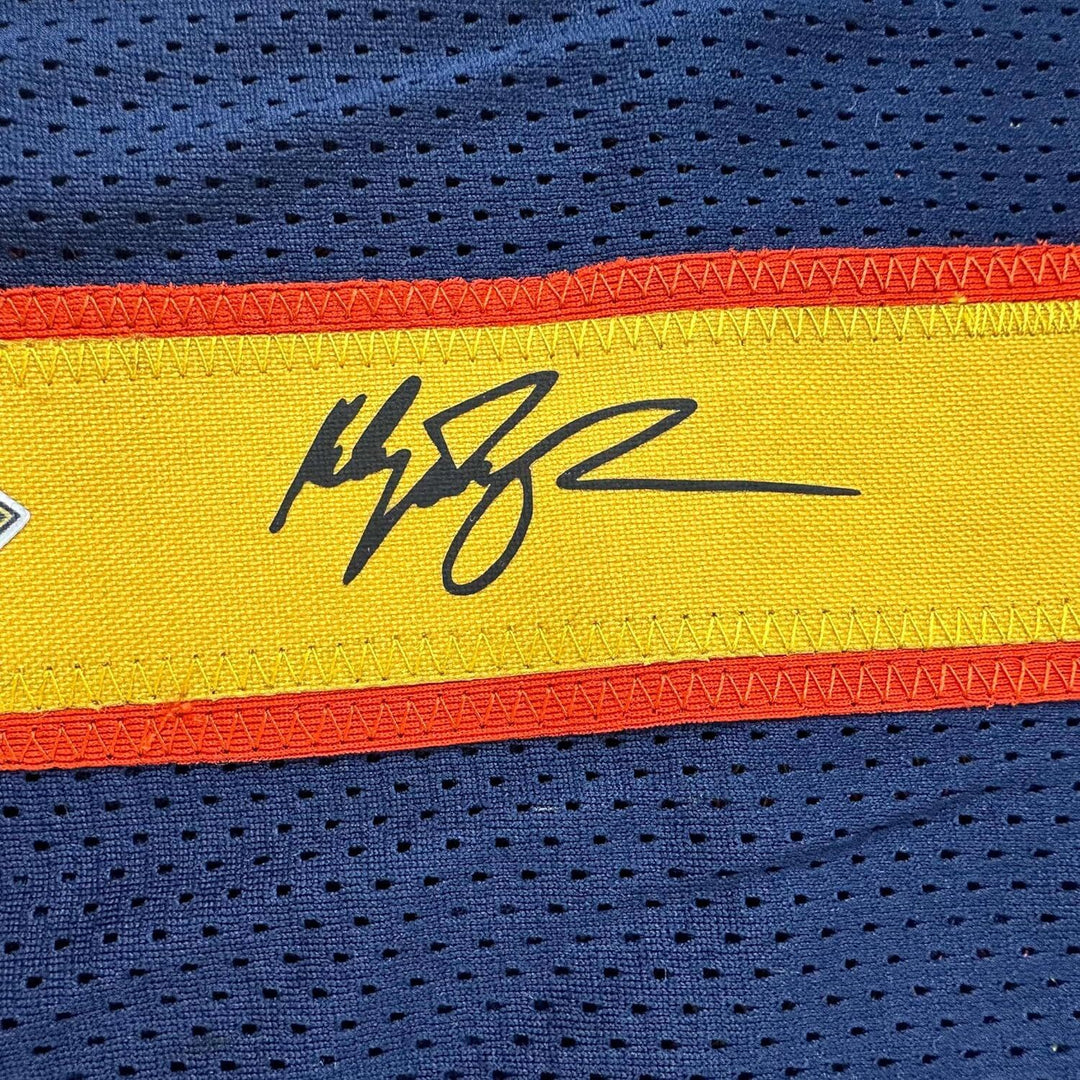 Framed Facsimile Autographed Klay Thompson 33x42 Blue Reprint Laser Auto Jersey