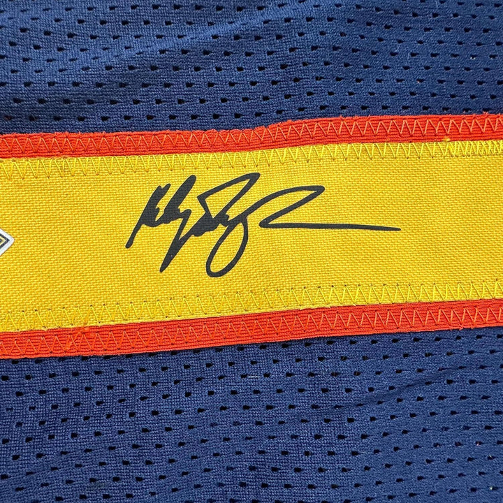Framed Facsimile Autographed Klay Thompson 33x42 Blue Reprint Laser Auto Jersey