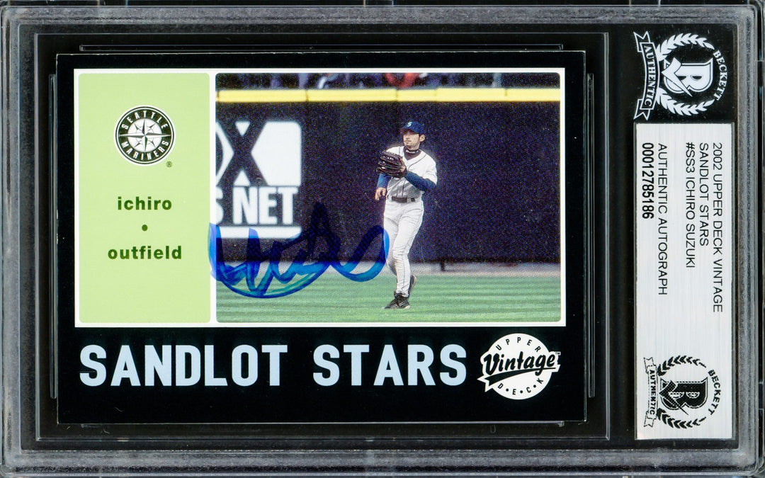Ichiro Suzuki Auto 2002 Upper Deck Vintage Sandlot Card SS3 Mariners Beckett