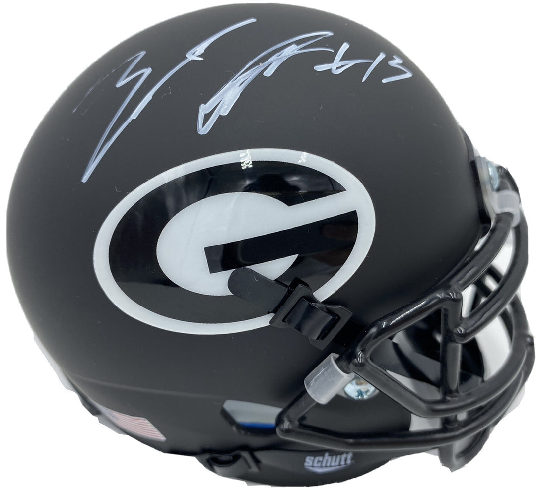 ZAMIR WHITE SIGNED AUTOGRAPHED GEORGIA BULLDOGS FOOTBALL MINI HELMET PSA/DNA C