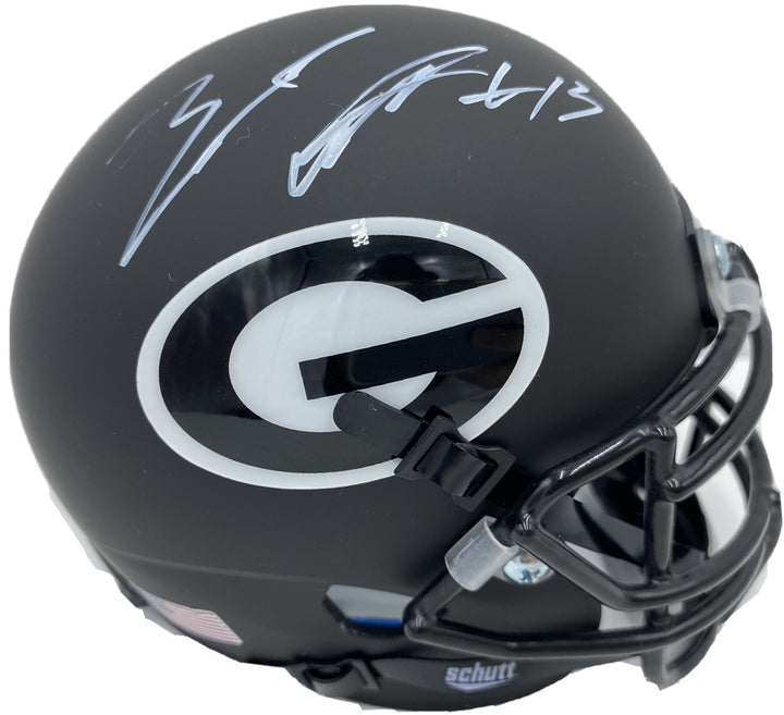 ZAMIR WHITE SIGNED AUTOGRAPHED GEORGIA BULLDOGS FOOTBALL MINI HELMET PSA/DNA C