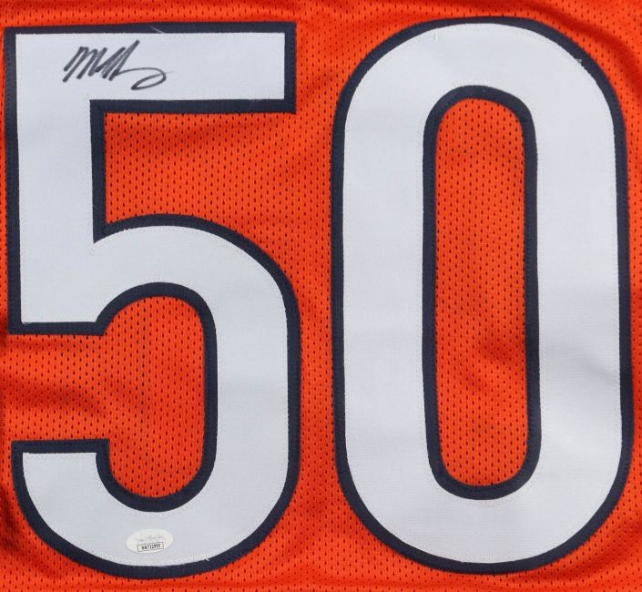 Mike Singletary Chicago Signed Orange Football Jersey JSA