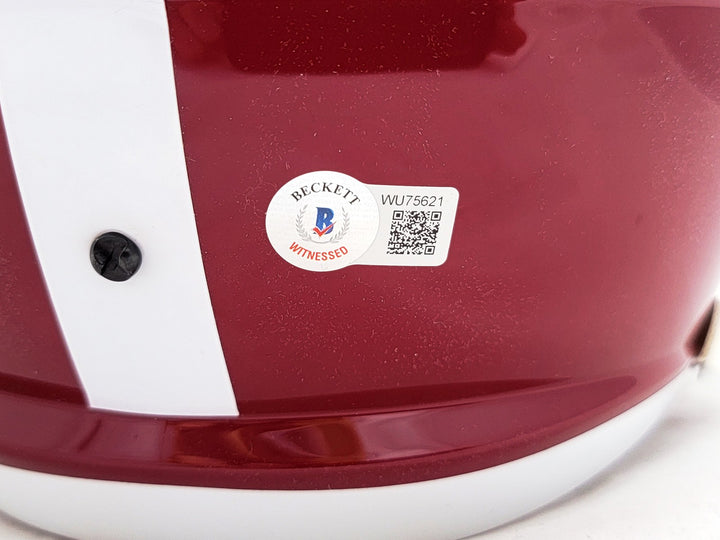 Mac Jones Auto Alabama Crimson Tide Red Full Size Replica Speed Helmet Beckett