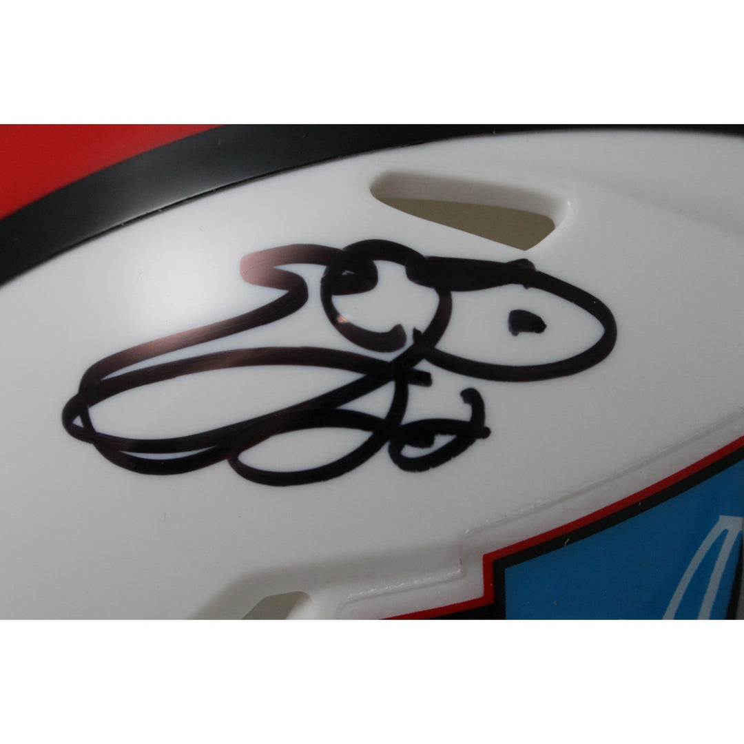 Emmitt Smith Autographed Hall of Fame Speed Mini Helmet Beckett Witness 50794