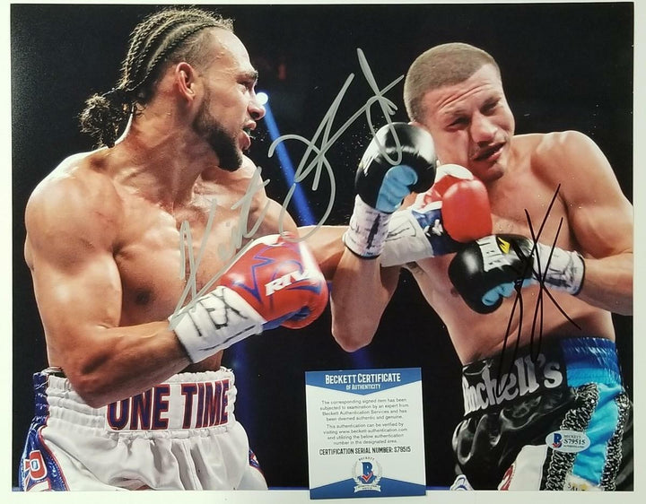 Keith Thurman & Jesus Soto Karass signed 11x14 photo Autograph ~ Beckett BAS COA