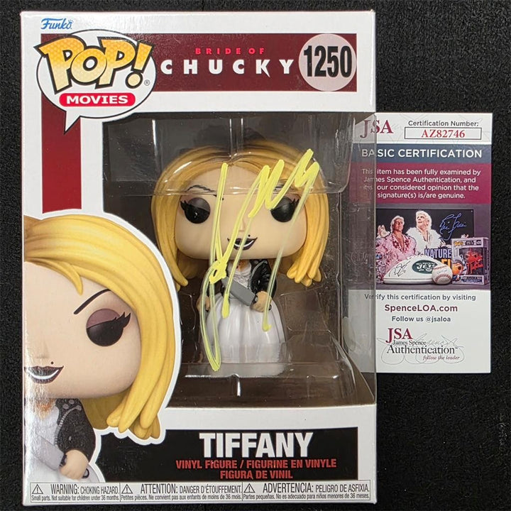 Jennifer Tilly signed Bride of Chucky Tiffany Funko Pop! 1250 YLW autograph JSA