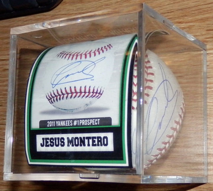 JESUS MONTERO SIGNED GAME USED SPRING TRAINING NY YANKEES OML BASE BALL MARINERS
