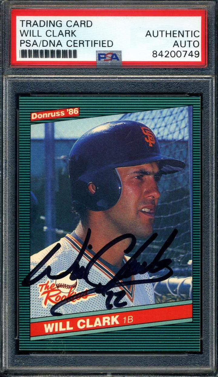 Will Clark PSA DNA Coa Signed 1986 Donruss The Rookies Autograph