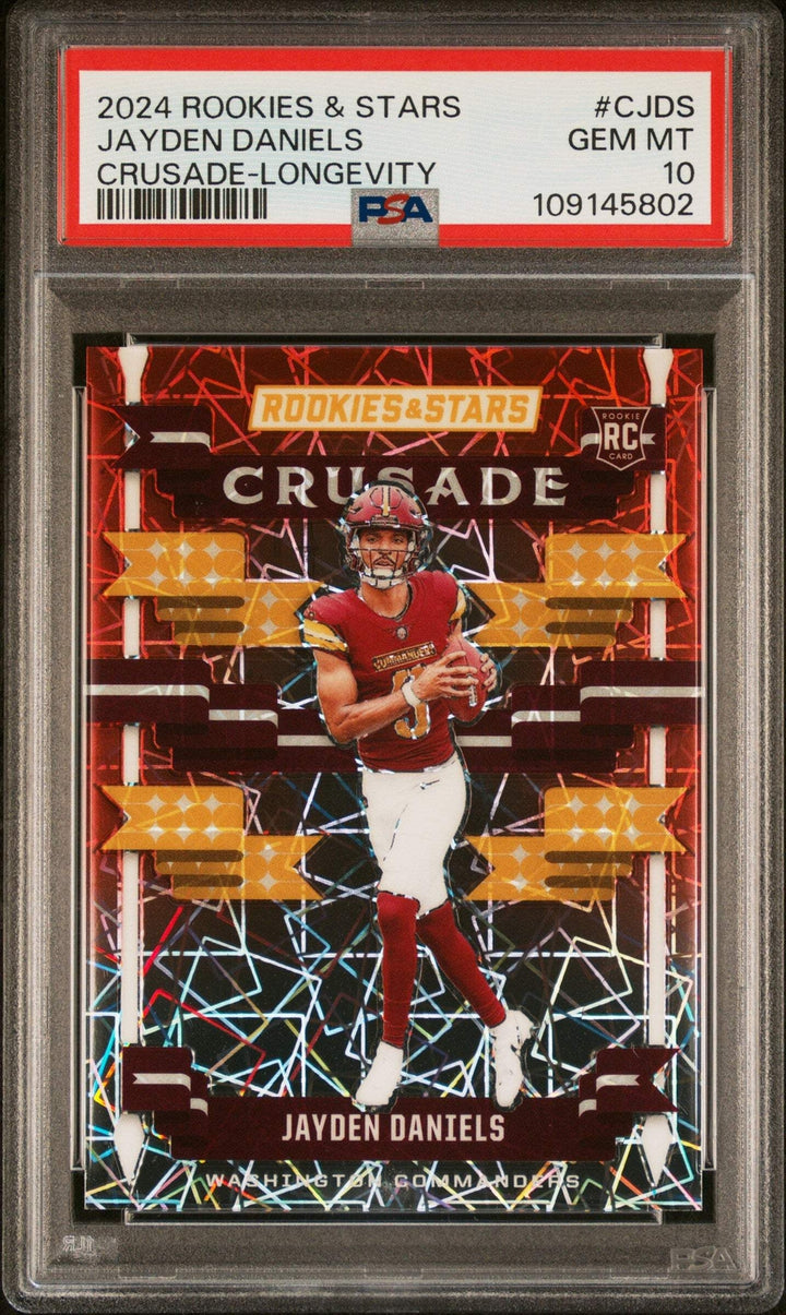 Graded 2024 Panini R&S Jayden Daniels #CJDS Longevity RC Football Card PSA 10