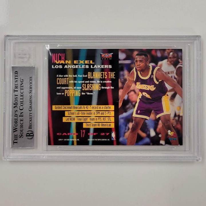 RARE Nick Van Exel autograph signed 93-94 Stadium Club Beam Team RC card BGS BAS
