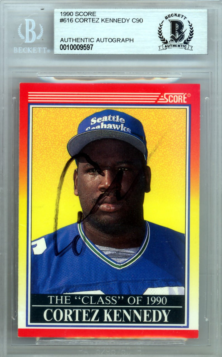 Cortez Kennedy Signed 1990 Score RC 616 Seattle Seahawks Beckett