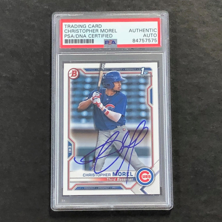 2021 Bowman 1st Edition Paper #BP-131 Christopher Morel Signed Card PSA Slabbed