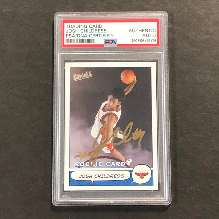 2005 Topps Bazzoka #172 Josh Childress Signed Card AUTO PSA Slabbed RC Hawks