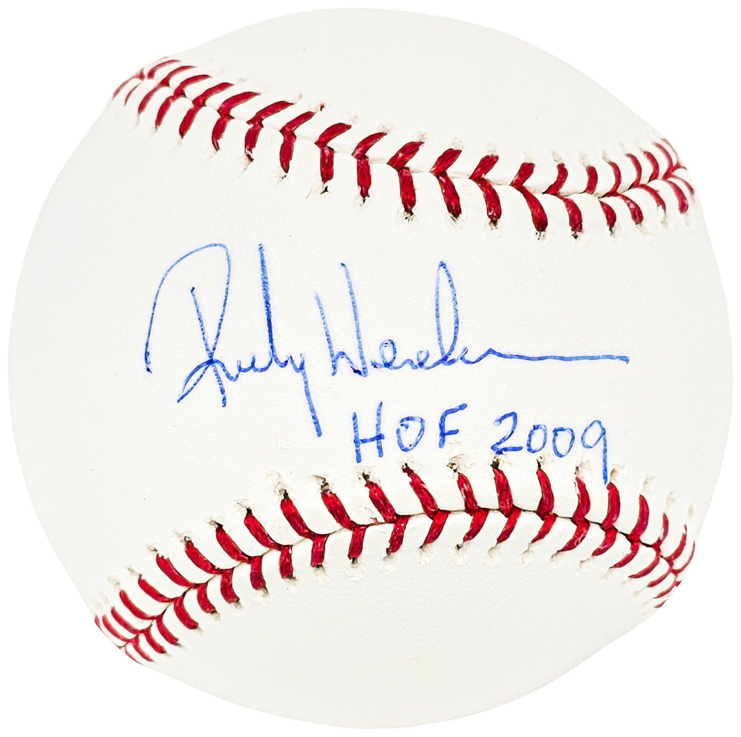 Rickey Henderson Auto MLB Baseball Oakland A's, Yankees "HOF 2009" Steiner Holo