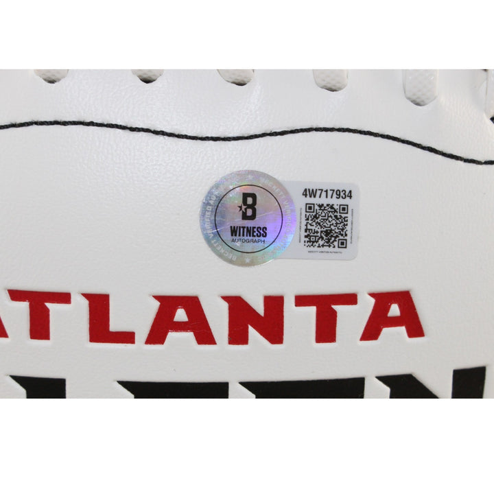 Julio Jones Autographed Atlanta Falcons Logo Football Beckett Witness 56461