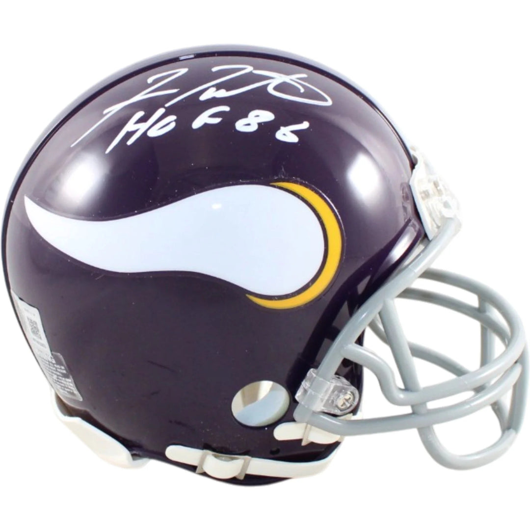 Fran Tarkenton Signed Minnesota Vikings Mini Helmet 61-79 TB VSR4 Becket W 58807