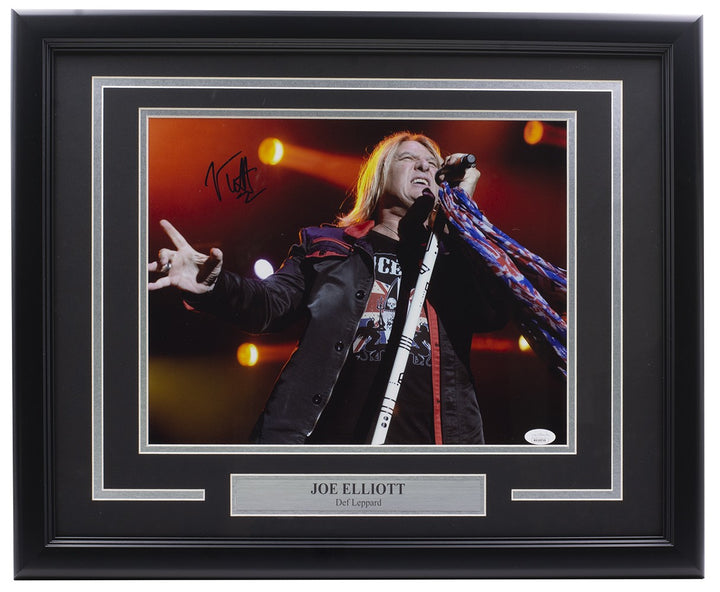 Joe Elliott Signed Framed 11x14 Def Leppard Photo JSA ITP