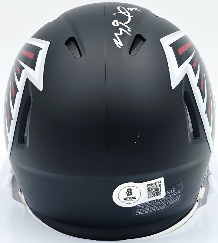 Michael Penix Jr. Signed Falcons Black Speed Mini Helmet Beckett Wit #2W906714
