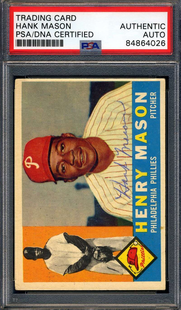 Henry Mason PSA DNA Signed 1960 Topps Autograph