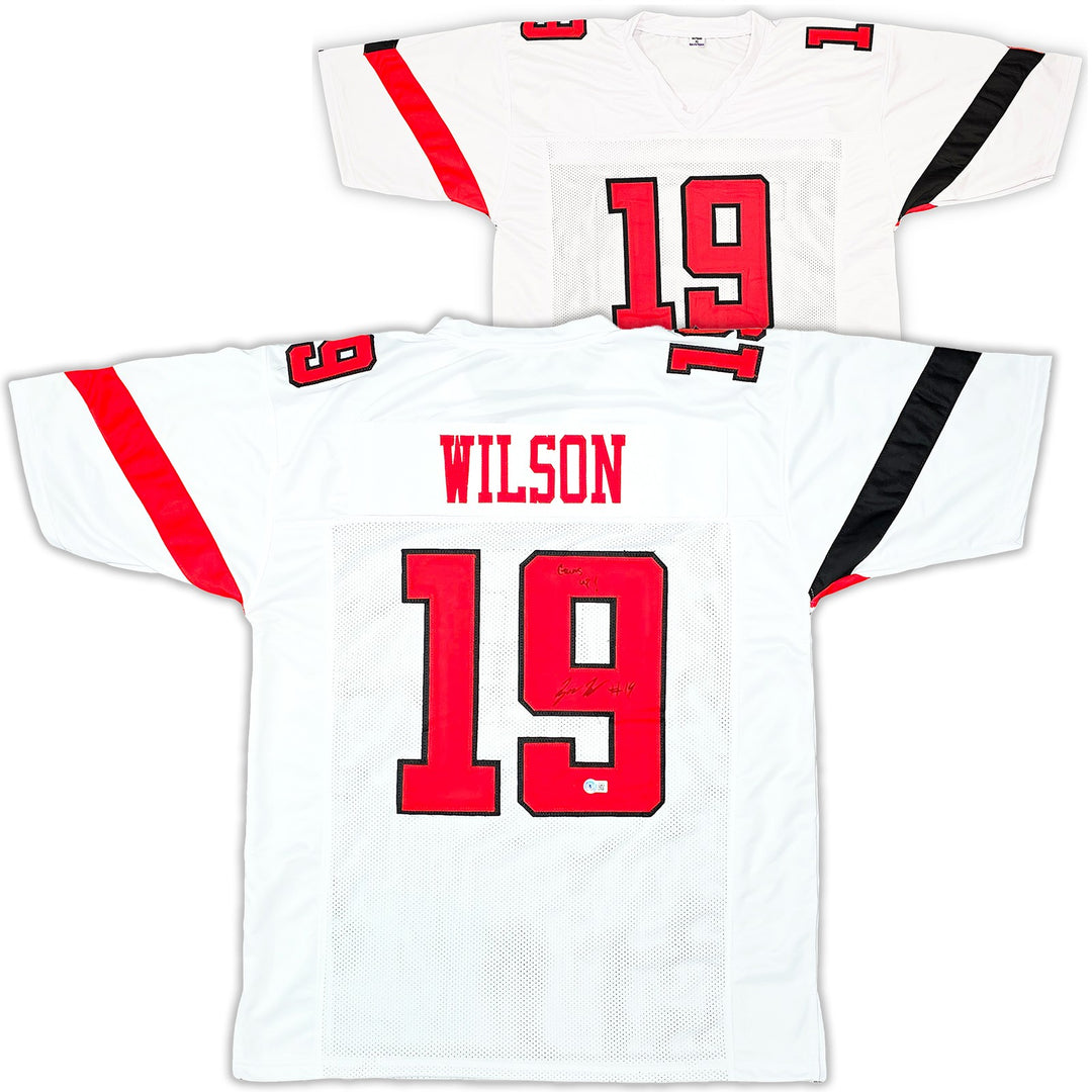 Texas Tech Red Raiders Tyree Wilson Signed White Jersey "Guns Up" Beckett Wit
